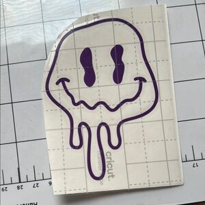 Cricut Purple Dripping Smiley Decal
